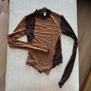 COPY - Urban outfitters Mesh Mock Neck Sheer long sleeve top